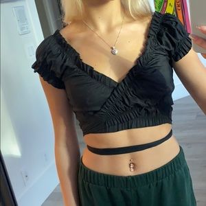 adika black wrap top